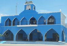 Visten de azul el Palacio Municipal de Yobaín