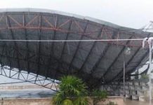 Se desploma el domo del campo de Básquetbol de Dzilam de Bravo