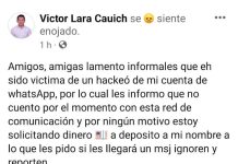 Hackean WhatsApp de alcalde y piden dinero a su nombre