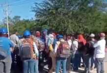 Trabajadores del Tren Maya se manifiestan, dicen que no les pagan su chamba