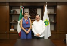 Gobierno y Ayuntamiento impulsan proyectos estratégicos para Mérida Joaquín Díaz Mena y Cecilia Patrón durante la reunión sobre proyectos estratégicos para Mérida.